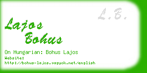 lajos bohus business card